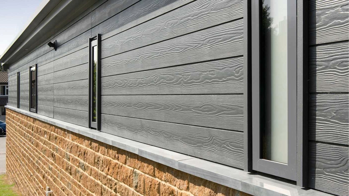 Home exterior with durable fiber cement siding