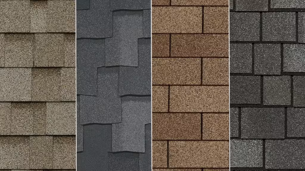 Comparison of architectural asphalt shingle styles and colors